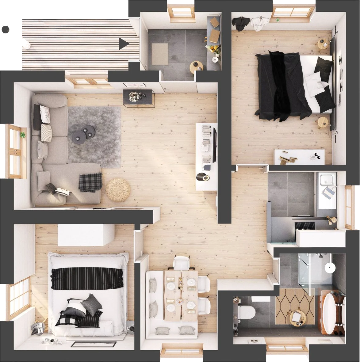 Grundriss von Apartment Xaver